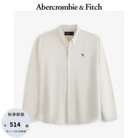 ABERCROMBIE & FITCH男装 24秋季新款时尚经典小麋鹿翻领长袖牛津衬衫KI125-4185