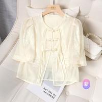 丝柏舍 SPECIAL【盘扣复古国风衬衫】2024夏装新女士纯色薄款显瘦气质衬衣