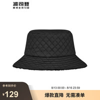 波司登(BOSIDENG)秋冬时尚渔夫帽女款AB双面摇粒绒加厚保暖宽松帽子B41437130ZB 黑色8056 均码