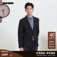 利郎(LILANZ)休闲西服外套男修身微弹24秋季商务男士西装外套 黑色(23QDX341SA) 185/96A