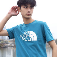 The North Face北面短袖男款24年春夏三月户外运动速干圆领棉涤半袖T恤88GY 蓝色/O0X/店长 M/170