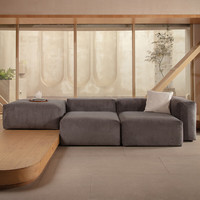 曲美家居墩墩mini沙发模块组合沙发78cm坐深豆腐块懒人沙发单人沙发 左转角沙发-1050*1050*620mm 石墨灰