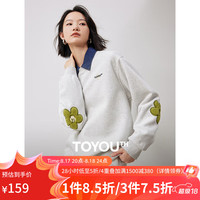 初语小红花刺绣运动休闲卫衣女2024秋季新款圆领宽松显瘦简约上衣