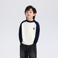 布丁哈鲁(budinghalu)布丁哈鲁童装男童2024春秋季毛衣学院风圆领针织衫撞色插肩上衣