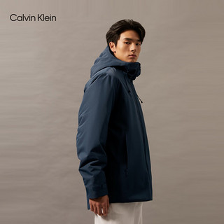 Calvin Klein Jeans【防风防泼水】24秋季男士ck山系户外连帽棉服J326431 PPK-藏青 M