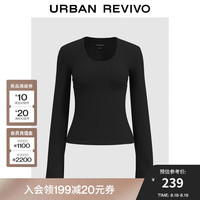 UR2024秋季新款女装基础简约百搭休闲长袖针织衫UWM940020