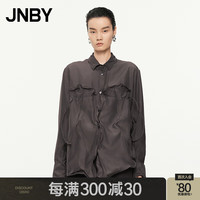 江南布衣 JNBY24秋衬衣桑蚕丝宽松长袖5O7212550 206/深褐 XL