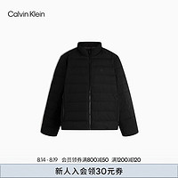 Calvin Klein Jeans【防泼水】24秋季男士ck鸭绒绗缝立领羽绒服J326961 BEH-太空黑 M