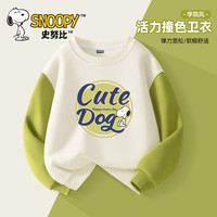 史努比卫衣男童春秋款2024炸街长袖男孩衣服儿童秋装上衣 【单件装】圆字努比果绿 110cm