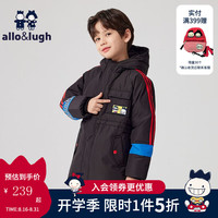 allo&lughallolugh阿路和如童装冬季男童羽绒服儿童中大童男孩 黑色 105cm