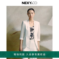 奈蔻夏季镂空V领拼接职业西装外套 黑色 2XL