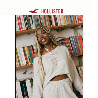 HOLLISTER24秋季美式辣妹露肩斜肩短款休闲卫衣女 KI352-4161 灰色 XS (160/84A)