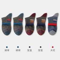 健将男士袜子纯棉抗菌中筒棉袜运动透气无骨袜简约男士中筒袜 湖绿*2+宝蓝*2+大红