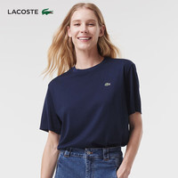 法国拉科斯特 LACOSTE女装24宽松休闲纯色简约休闲落肩短袖T恤|TF7215 166/藏青色 38 /165