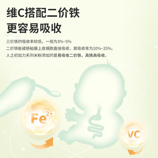 人之初【109元任选2罐】婴幼儿加力加铁营养米粉宝宝辅食米糊6-36个月 护肠加铁 460g 2罐 组合装
