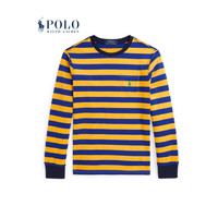 Polo Ralph Lauren 拉夫劳伦 男童 24年秋条纹棉质长袖口袋T恤RL42153 700-金色/经典天蓝色 2