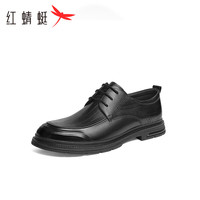 红蜻蜓 RED DRAGONFLY正装皮鞋2024秋季男士系带英伦风德比鞋商务通勤WHA34260黑色