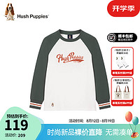 暇步士（Hush Puppies）童装儿童男女童2024春季弹力舒适时尚青春复古风长袖圆领衫