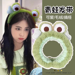 宝莱尔 韩版青蛙毛绒发圈卡通大肠圈搞怪扎头发皮筋女网红2021年新款头饰