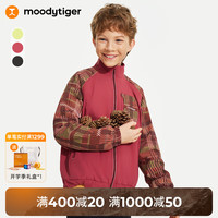 moodytiger儿童外套防风拒水24年秋新品男童风衣撞色拼接拉链立领女童运动衣