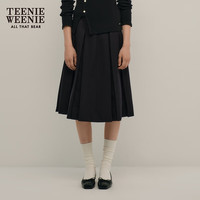 Teenie Weenie【赠腰带】小熊秋季新款A版百褶长半裙气质复古裙女