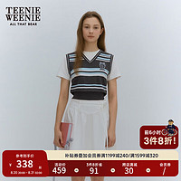 Teenie Weenie小熊2024年假两件学院风针织短袖薄款T恤女 深灰色 155/XS