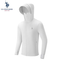 美国马球协会 U.S. POLO ASSN.保罗男士防晒衣夹克外套夏季轻薄透气防紫外线防晒服 白色7030 XL