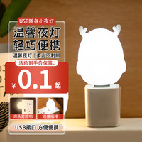 SUJINUSB节能小夜灯卧室床头夜灯充电宝便携应急灯护眼LED氛围灯小灯