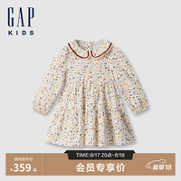 Gap【大小童同款】女童2024秋季灯芯绒满印长袖连衣裙641761 多色组合 130cm (8-9岁) 亚洲尺码