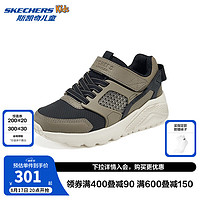 Skechers斯凯奇儿童鞋春秋款时尚复古休闲鞋中大童厚底耐磨运动鞋405715L 棕色/黑色/BRBK 39码