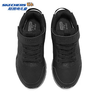 Skechers斯凯奇儿童鞋春秋款时尚复古休闲鞋中大童厚底耐磨运动鞋405715L 全黑色/BBK 28.5码