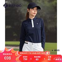 Rapido 雳霹道 2024年春季女士GOLF系列撞色休闲长袖POLO衫CP4Z41Z05 藏青色 170/92A