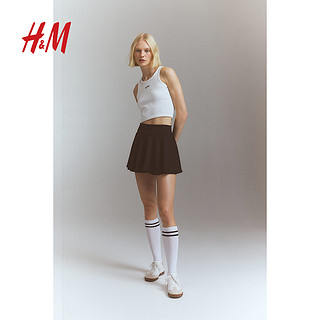 H&M HM MOVE DryMove™ 女子运动高腰网球裙 1213470 黑色 XL