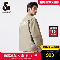 杰克·琼斯(JACK&JONES)NBA联名雄鹿队秋季新款潮舒适运动宽松翻领夹克外套男22432102 E11 卡其色 1