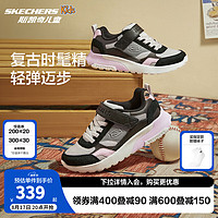 Skechers斯凯奇儿童春秋款男童时尚复古跑鞋中大童休闲时尚运动鞋405676L 女童/黑色/多彩色/BKMT 35码