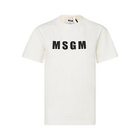 MSGM 24春夏新款棉质字母logo印花女士休闲圆领短袖T恤