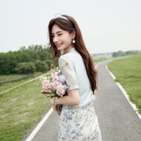 时尚气质套装2024年夏季女优雅甜美可爱高级衬衫半裙两件套