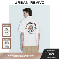 UR2024秋季新款男装趣味印花超宽松短袖开襟衬衫UMV240047 本白