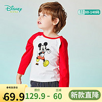 迪士尼宝宝（Disney Baby）迪士尼宝宝童装长袖T恤卫衣男女儿童时尚舒适休闲百搭柔暖透气 211S1483中性米妮 90