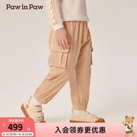 PawinPaw卡通小熊童装2024年秋冬男宝梭织裤 Beige米色/35 110cm