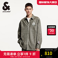 杰克·琼斯（JACK&JONES）秋季NBA联名款宽松时尚潮流字母胶印图案贴布长袖衬衫224305016 鼠尾草色E02 常规 鼠尾草色E02 175/96A/M