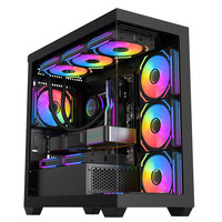 影驰 GALAX极光3-M海景房电脑机箱黑色(无立柱全视版/M-ATX/支持360水冷/快拆侧板/可装40系长显卡) 极光3-M黑(M-ATX/360水冷位)