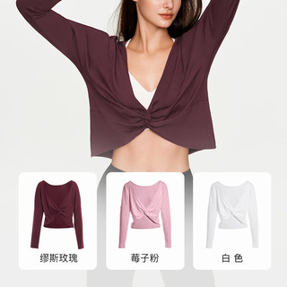ubras24年新品运动罩衫吸湿速干长袖瑜伽服女春秋宽松两穿美背健身上衣