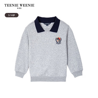 Teenie Weenie Kids小熊童装24秋冬款男童休闲百搭假两件运动卫衣 中灰色 1