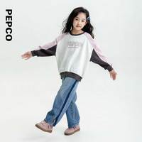 小猪班纳童装2024秋装新款儿童卫衣中大童女童套头衫女孩上衣秋季 浅花灰 1