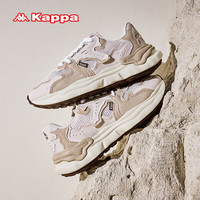 KAPPA卡帕男鞋复古老爹鞋2024秋季透气运动鞋休闲板鞋轻便跑鞋子男 月灰色/牛津棕 37