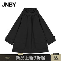 江南布衣 JNBY24秋风衣宽松戴帽O型5O8913300 001/本黑 L