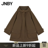 江南布衣 JNBY24秋风衣宽松戴帽O型5O8913300 209/深棕 S
