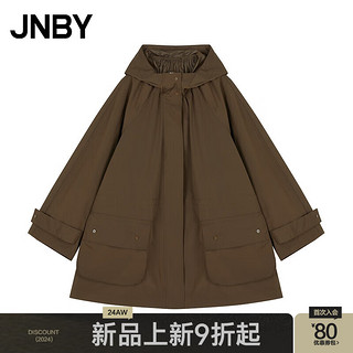 JNBY24秋风衣宽松戴帽O型5O8913300 209/深棕 XS