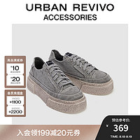 URBAN REVIVO2024秋季男士街头风做旧运动鞋UAMS40044 冷灰 41